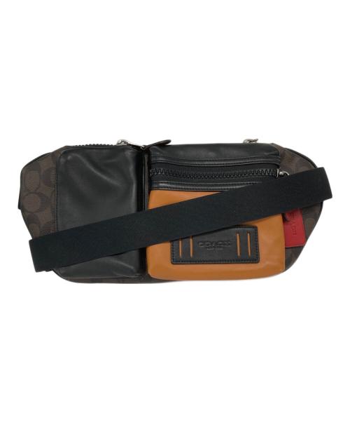 COACH（コーチ）COACH (コーチ) Rider Belt Bag In Signature Canvas/ボディバッグ/ショルダーバッグ ブラウン×ブラックの古着・服飾アイテム