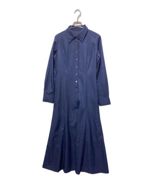 JENNE（ジェンヌ）JENNE (ジェンヌ) ジョーゼット美ラインシャツワンピース ネイビー サイズ:M 未使用品の古着・服飾アイテム