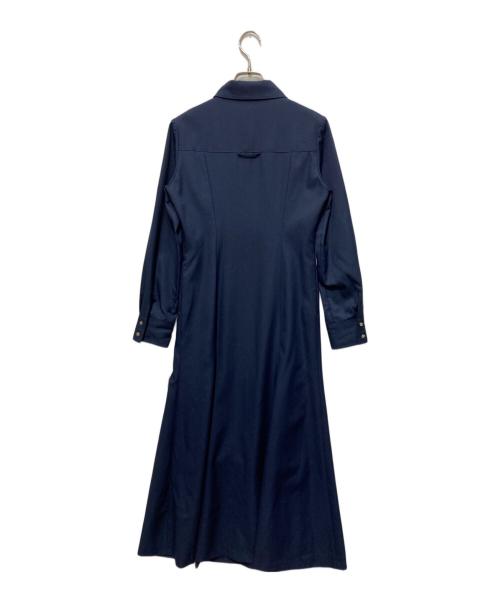 JENNE（ジェンヌ）JENNE (ジェンヌ) ジョーゼット美ラインシャツワンピース ネイビー サイズ:M 未使用品の古着・服飾アイテム