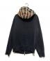 BURBERRY LONDON (バーバリーロンドン) Checked Cotton Blend Hoodie ブラック×ブラウン サイズ:S：32000円