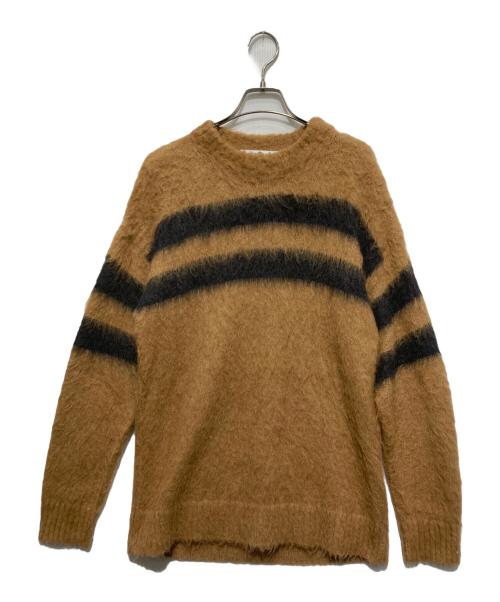 Acne studios（アクネ ストゥディオス）Acne studios (アクネ ストゥディオス) ボーダージャギーニット ブラウン×ブラック サイズ:Sの古着・服飾アイテム