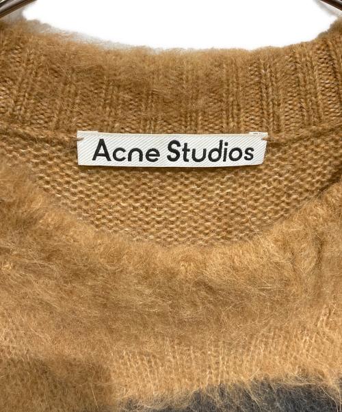 Acne studios（アクネ ストゥディオス）Acne studios (アクネ ストゥディオス) ボーダージャギーニット ブラウン×ブラック サイズ:Sの古着・服飾アイテム