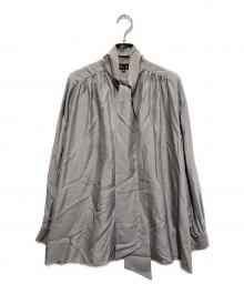 DRAWER（ドゥロワー）の古着「ボウタイシルクブラウス」｜グレー