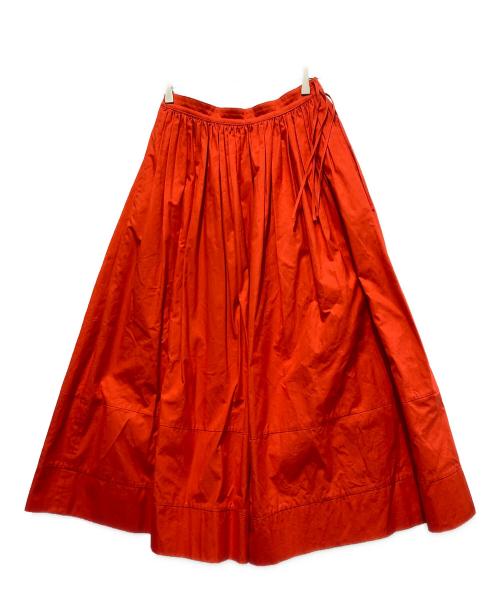 DRAWER（ドゥロワー）DRAWER (ドゥロワー) ウェストコードギャザースカート オレンジ サイズ:Sの古着・服飾アイテム