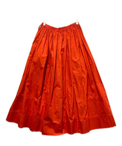 DRAWER（ドゥロワー）DRAWER (ドゥロワー) ウェストコードギャザースカート オレンジ サイズ:Sの古着・服飾アイテム