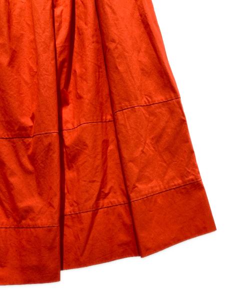 DRAWER（ドゥロワー）DRAWER (ドゥロワー) ウェストコードギャザースカート オレンジ サイズ:Sの古着・服飾アイテム