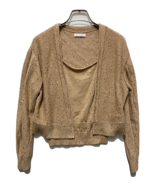 vallan（バラン）vallan (バラン) SpanglesKnitCamisoleSkirtSetup ベージュ サイズ:Freeの古着・服飾アイテム