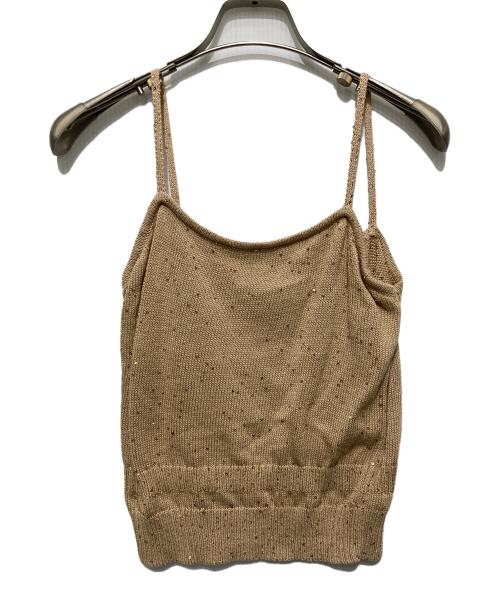 vallan（バラン）vallan (バラン) SpanglesKnitCamisoleSkirtSetup ベージュ サイズ:Freeの古着・服飾アイテム