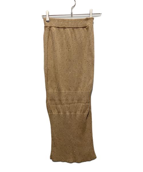 vallan（バラン）vallan (バラン) SpanglesKnitCamisoleSkirtSetup ベージュ サイズ:Freeの古着・服飾アイテム