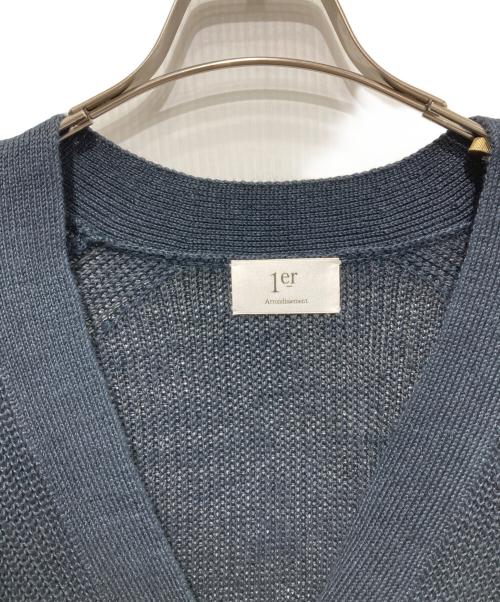 1er Arrondissement（プルミエ アロンディスモン）1er Arrondissement (プルミエ アロンディスモン) リネン畦リラックスカーディガン ネイビー サイズ:FREEの古着・服飾アイテム