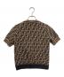 FENDI (フェンディ) ズッカ柄半袖ニット ブラック×ブラウン サイズ:UK6：33000円