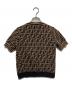 FENDI (フェンディ) ズッカ柄半袖ニット ブラック×ブラウン サイズ:UK6：45000円