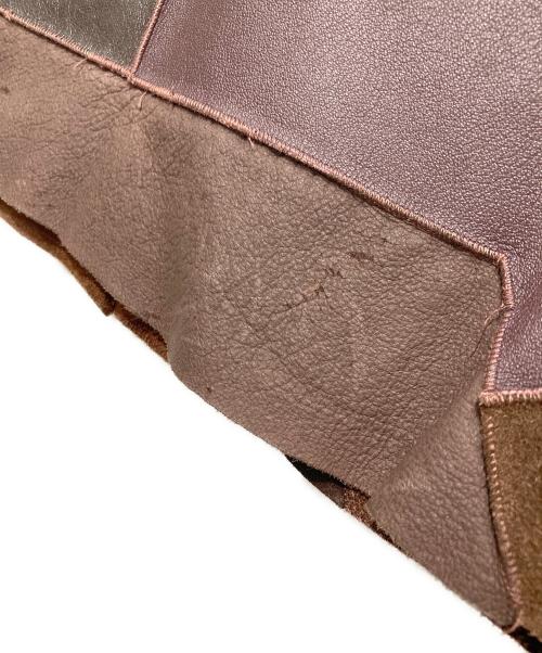 COMME des GARCONS tricot（コムデギャルソントリコ）COMME des GARCONS tricot (コムデギャルソントリコ) パッチワークレザースカート ブラウン サイズ:Sの古着・服飾アイテム