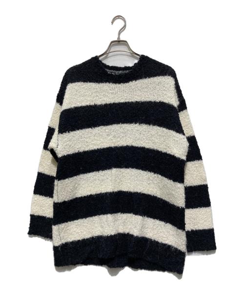 NUMBER (N)INE（ナンバーナイン）NUMBER (N)INE (ナンバーナイン) アルパカ混ボーダーニット ブラック×ホワイト サイズ:2の古着・服飾アイテム