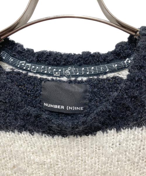 NUMBER (N)INE（ナンバーナイン）NUMBER (N)INE (ナンバーナイン) アルパカ混ボーダーニット ブラック×ホワイト サイズ:2の古着・服飾アイテム