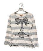 Vivienne Westwood RED LABELヴィヴィアンウエストウッドレッドレーベル）の古着「オーブプリントカットソー」｜グレー×ベージュ