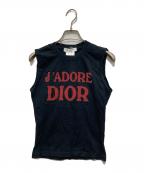 Christian Diorクリスチャン ディオール）の古着「J'ADOREロゴタンクトップ/ノースリーブカットソー」｜ブラック