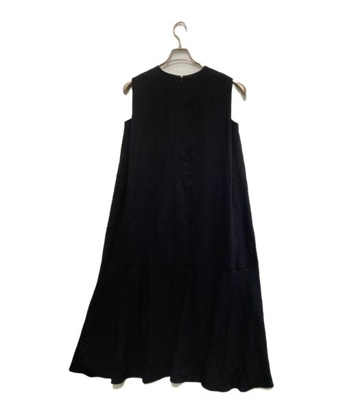 Arobe（アローブ）Arobe (アローブ) パール付フリルワンピース ブラック サイズ:2の古着・服飾アイテム