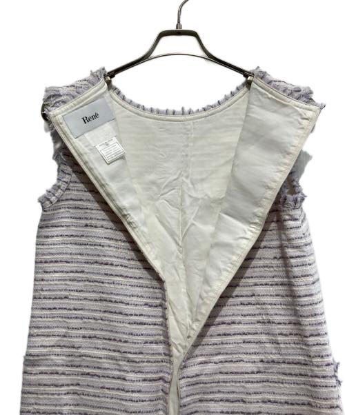 Rene（ルネ）Rene (ルネ) ツイードノースリーブワンピース パープル サイズ:36の古着・服飾アイテム