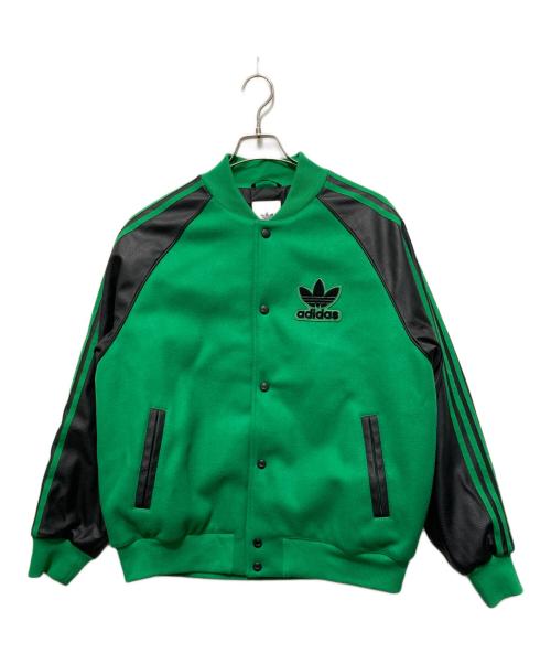 adidas（アディダス）adidas (アディダス) SSTボンバージャケット ブラック×グリーン サイズ:Lの古着・服飾アイテム