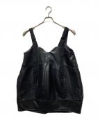 UN3D.アンスリード）の古着「FAKE LEATHER COCOON LONG CAMI」｜ブラック