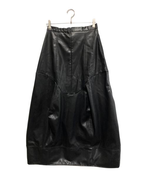 UN3D.（アンスリード）UN3D. (アンスリード) FAKE LEATHER COCOON SK ブラック サイズ:38の古着・服飾アイテム