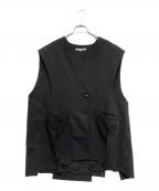 UN3D.アンスリード）の古着「SHEER POCKET 2WAY COCOON VEST」｜ブラック