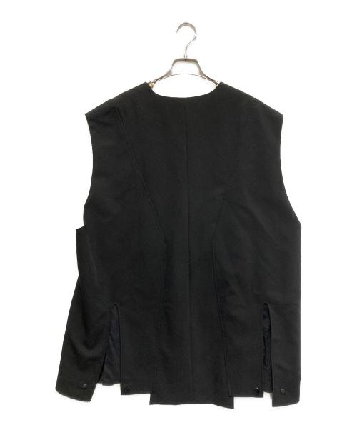 UN3D.（アンスリード）UN3D. (アンスリード) SHEER POCKET 2WAY COCOON VEST ブラック サイズ:38の古着・服飾アイテム