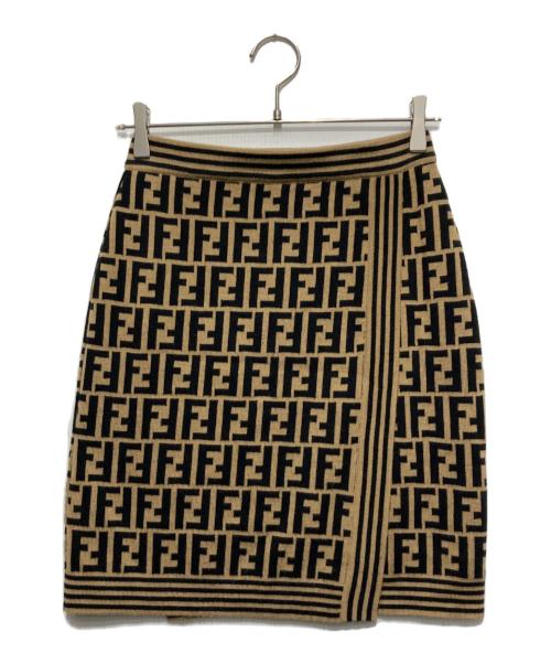 FENDI（フェンディ）FENDI (フェンディ) ズッカ柄スカート ブラウン サイズ:UK40の古着・服飾アイテム