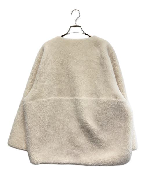 MICA&DEAL（マイカアンドディール）MICA&DEAL (マイカアンドディール) リバーシブルノーカラーボアコート ホワイト サイズ:-の古着・服飾アイテム