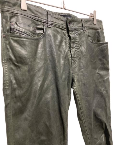 DIESEL Black Gold（ディーゼル ブラック ゴールド）DIESEL Black Gold (ディーゼル ブラック ゴールド) コーティング デニムパンツ オリーブ サイズ:81の古着・服飾アイテム