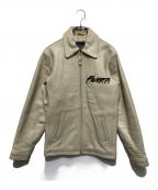 AVIREXアヴィレックス）の古着「美国タイガープリントレザージャケット」｜ベージュ