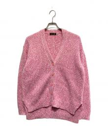 DRAWER（ドゥロワー）の古着「5Gウールカシミヤ天竺編みVネックカーディガン」｜ピンク