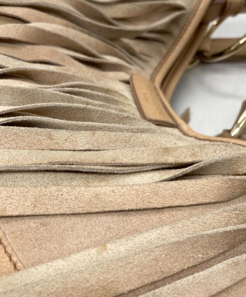 Yves Saint Laurent（イヴサンローラン）Yves Saint Laurent (イヴサンローラン) フリンジスウェードバッグ ベージュの古着・服飾アイテム