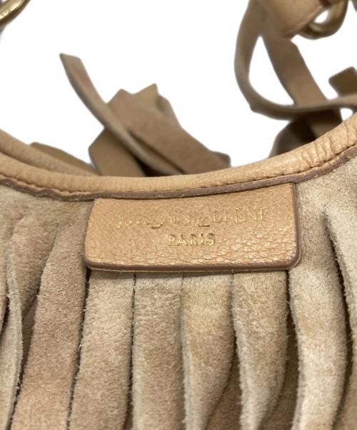 Yves Saint Laurent（イヴサンローラン）Yves Saint Laurent (イヴサンローラン) フリンジスウェードバッグ ベージュの古着・服飾アイテム