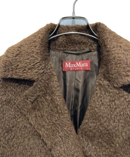 Max Mara Studio（マックスマーラ ストゥディオ）MAX MARA STUDIO (マックスマーラ ストゥディオ) アルパカウールシャギーコート ブラウン サイズ:42の古着・服飾アイテム