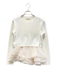 COCODEAL（ココディール）の古着「ペプラムブラウスレイヤードニット」｜ホワイト