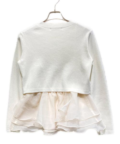 COCODEAL（ココディール）COCODEAL (ココディール) ペプラムブラウスレイヤードニット ホワイト サイズ:Mの古着・服飾アイテム