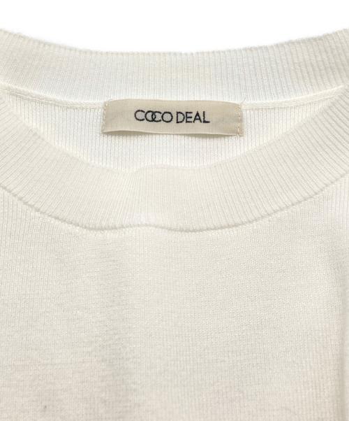 COCODEAL（ココディール）COCODEAL (ココディール) ペプラムブラウスレイヤードニット ホワイト サイズ:Mの古着・服飾アイテム
