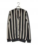 ）の古着「ストライプカーディガン」｜ホワイト×ブラック