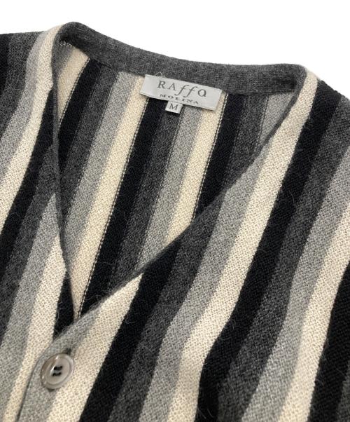RAffa MOLINA（ラファモリーナ）RAffa MOLINA (ラファモリーナ) ストライプカーディガン ホワイト×ブラック サイズ:Mの古着・服飾アイテム