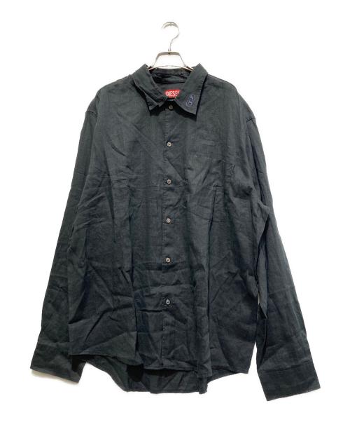 DIESEL（ディーゼル）DIESEL (ディーゼル) リネンシャツ ブラック サイズ:56の古着・服飾アイテム