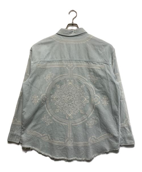 KITH（キス）KITH (キス) Raw Hem Denim Apollo Shirt ブルー サイズ:Lの古着・服飾アイテム