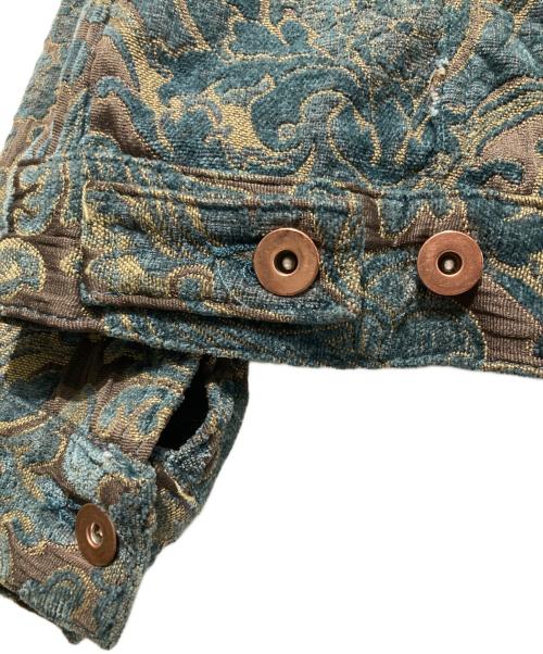 MONITALY（モニタリー）MONITALY (モニタリー) ゴブランジャケット グリーン×ブラウン サイズ:Mの古着・服飾アイテム