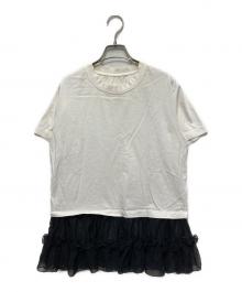 MM6 Maison Margiela（エムエムシックスメゾンマルジェラ）の古着「切替カットソー」｜ブラック×ホワイト