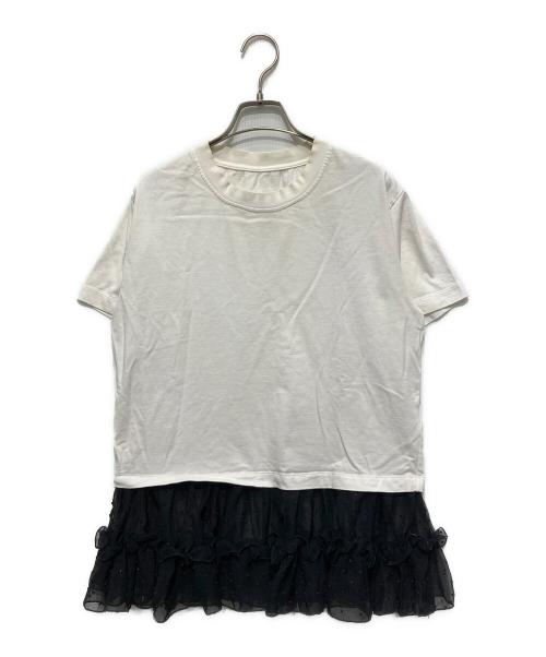 MM6 Maison Margiela（エムエムシックスメゾンマルジェラ）MM6 Maison Margiela (エムエムシックスメゾンマルジェラ) 切替カットソー ブラック×ホワイト サイズ:Sの古着・服飾アイテム