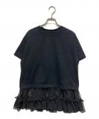 MM6 Maison Margielaエムエムシックスメゾンマルジェラ）の古着「切替カットソー」｜ブラック