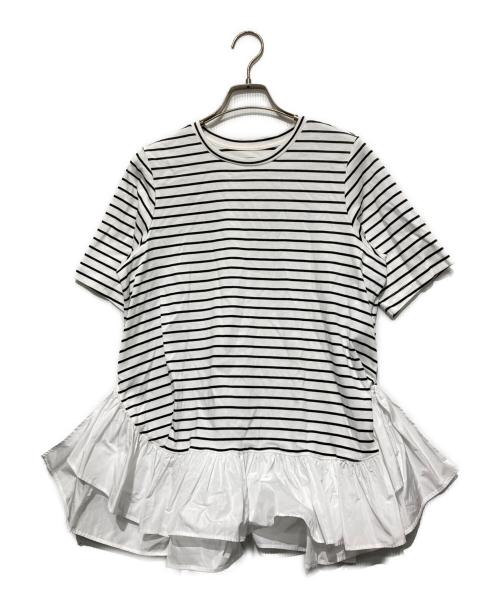 BEARDSLEY（ビアズリー）BEARDSLEY (ビアズリー) ギャザーペプラムTee ホワイト サイズ:Freeの古着・服飾アイテム