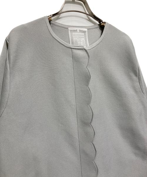 BEARDSLEY（ビアズリー）BEARDSLEY (ビアズリー) スカラップ比翼カーディガン ライトグレー サイズ:FREEの古着・服飾アイテム