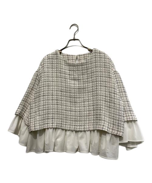 BEARDSLEY（ビアズリー）BEARDSLEY (ビアズリー) ツイードコンビプルオーバー ホワイト サイズ:FREEの古着・服飾アイテム